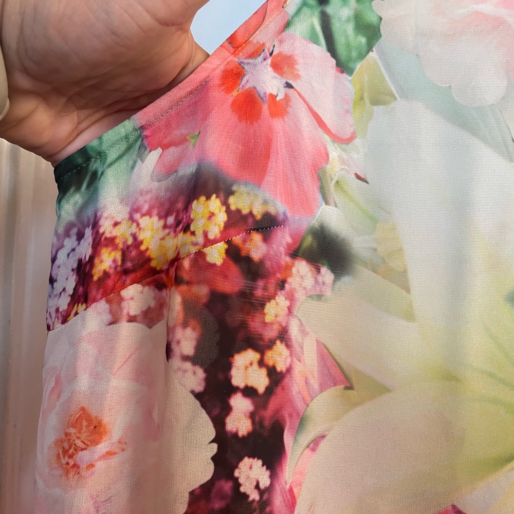 Bright & Vibrant Sheer,Unlined Floral Maxi Tank Dress, Side Zip. Stunning! - Picture 2 of 13